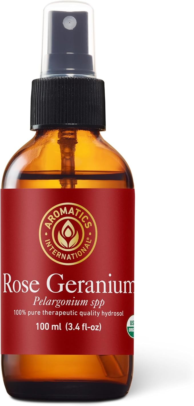 Aromatics International Rose Geranium Hydrosol 100ml | Floral Aromatic Spray by AromaticsInternational
