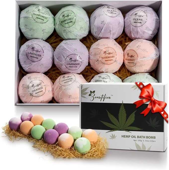Hemp Oil Bath Bombs Gift Set Natural Refreshing Bubble Bath Kit - Image 2