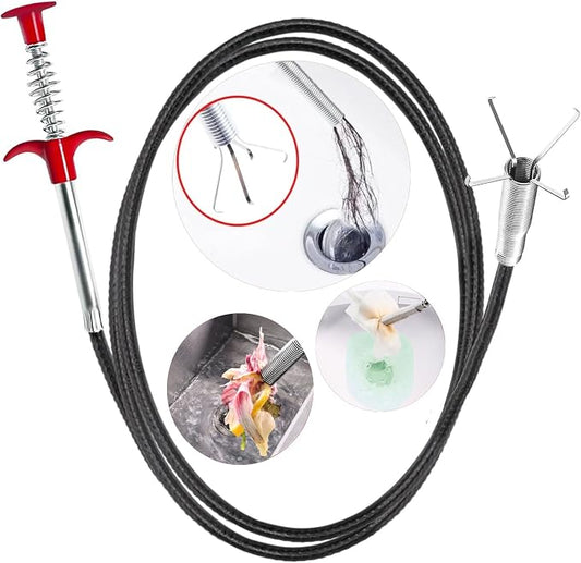 Drain Snake, 33 inch Flexible Grabber Claw Pick Up Reacher Tool, Drain Clog by SHUOGUO