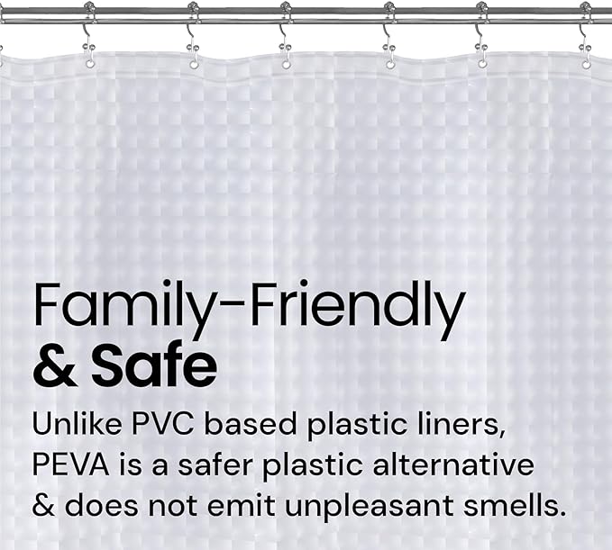 LiBa Waterproof PEVA 8G Shower Curtain, Plastic - Image 3