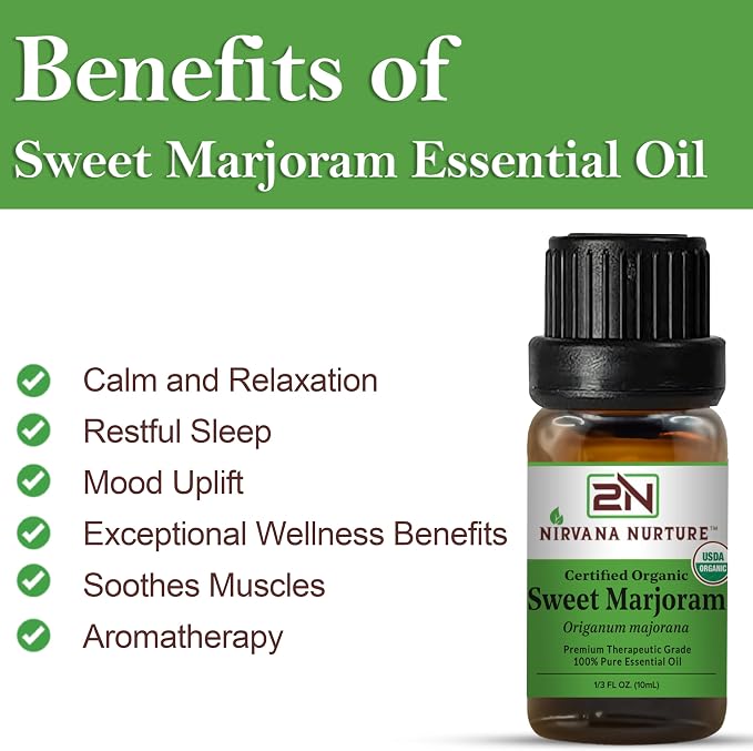 Sweet Marjoram Essential Oil USDA Certified Organic, 100% Pure Natural Premium - Image 4