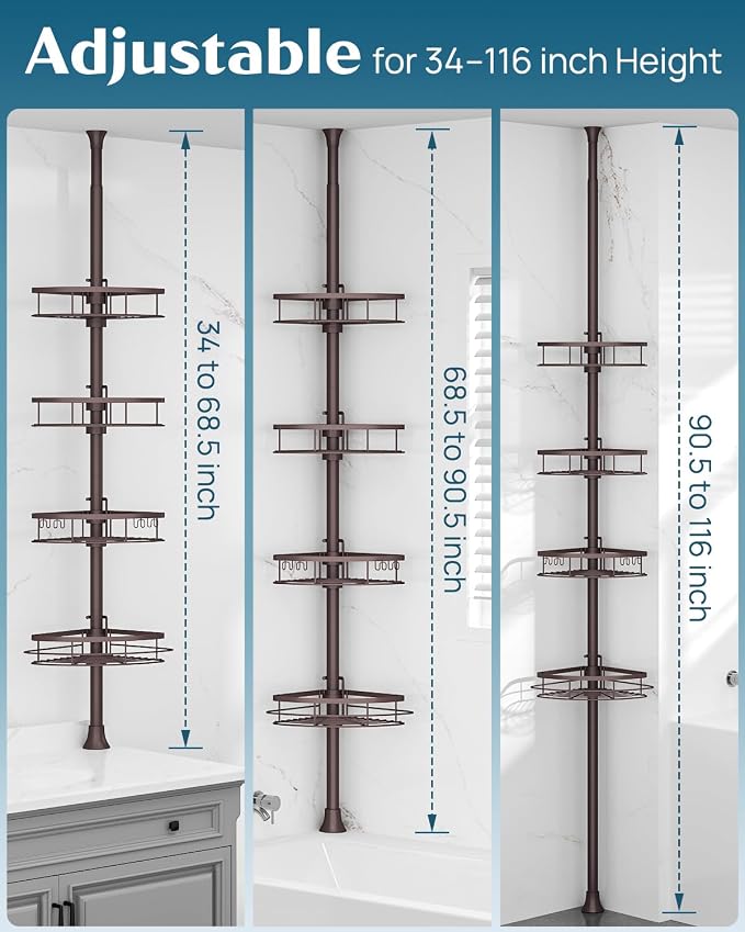 SEIRIONE Rustproof Shower Corner Caddy Organizer - Image 2