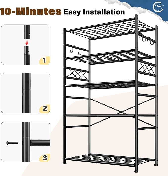 Storage Shelves 5-Tier Large Capacity Metal Shelving - Image 9