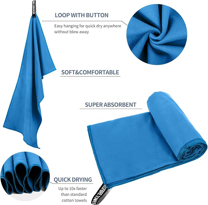 Microfiber Travel Towel, Soft Lightweight Quick Dry Towel, Super Absorbent - Image 4