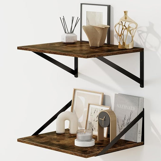 Fun Memories Floating Shelves for Wall, 12 Inch Deep Floating Shelves Set of 2 by FunMemories