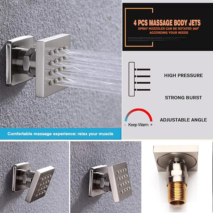 Full Body Shower System Concealed Shower Faucet Set - Image 4