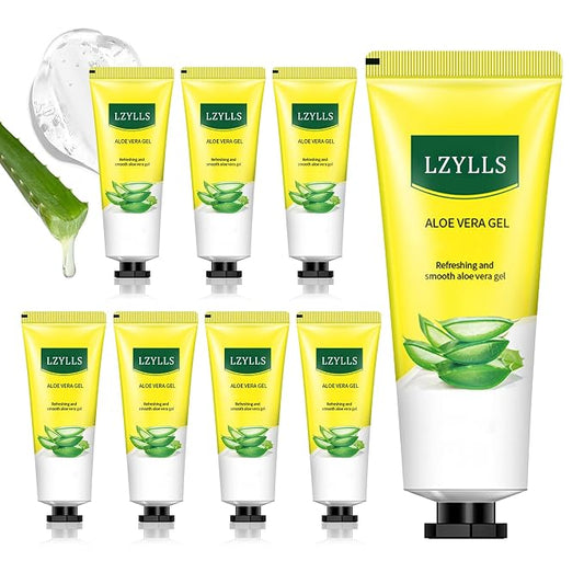 Aloe Vera Gel for Sunburn Relief, Hydrating Travel Size Aloe Vera Gel for Face by LZYLLS