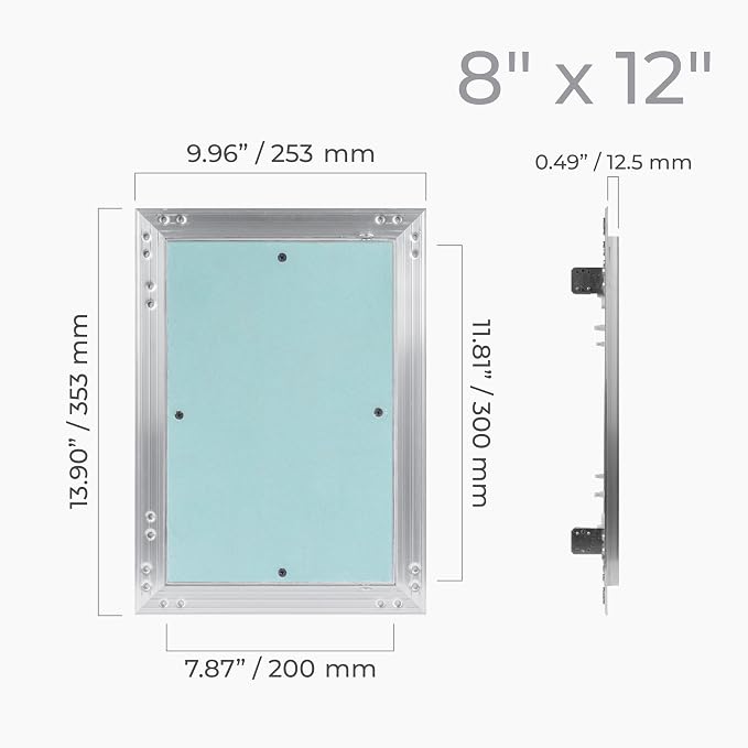 8" x 12" Drywall Access Panel – Waterproof Aluminum Frame Gypsum Hatch – Wall & - Image 3