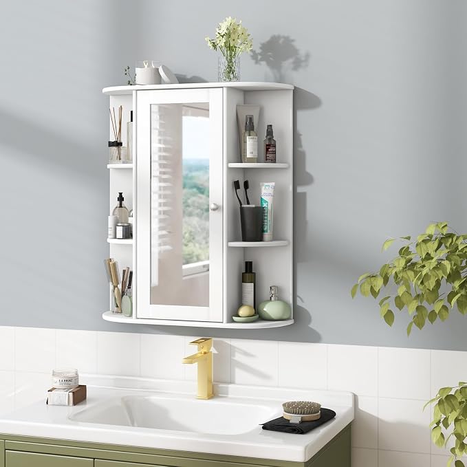 Tangkula Bathroom Medicine Cabinet, Wall Mounted Storage Cabinet - Image 2
