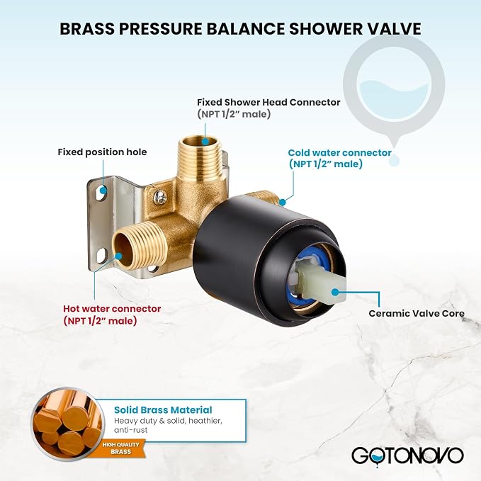 gotonovo Dual 2 in 1 Shower Head Kit High Pressure Combo System Shower Faucet 6 - Image 5