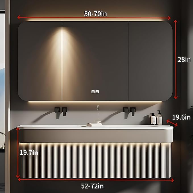 54IN Double Bathroom Vanity - Image 2