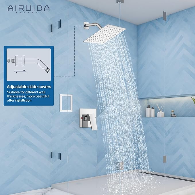 Airuida Shower Faucet Set Bathroom Rain Shower System SUS304 Stainless Steel - Image 7