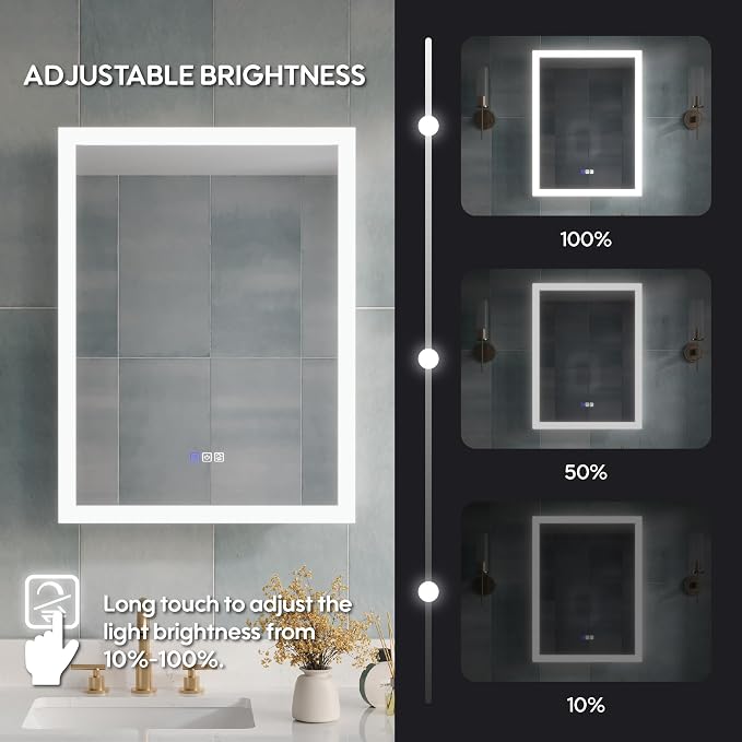 WELLFOR 24 x 32 Inch LED Medicine Cabinet - Image 9