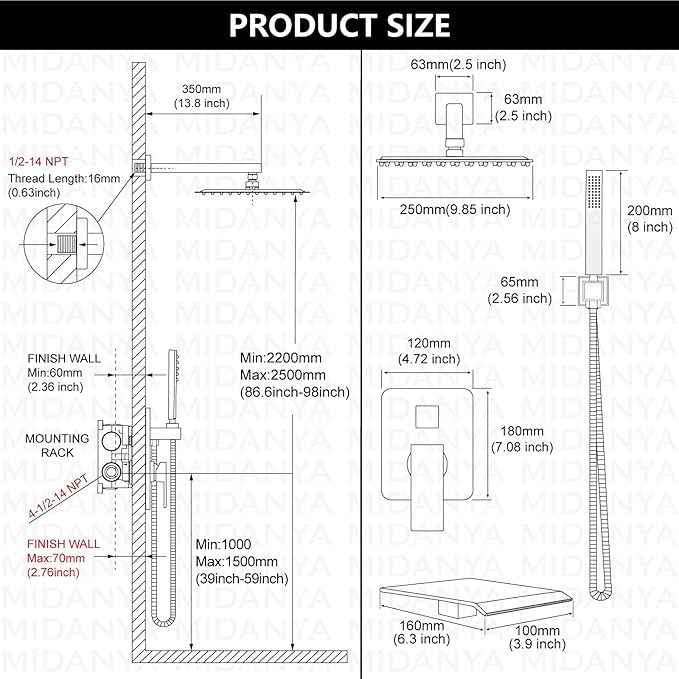 Midanya Rain Shower System - Image 6