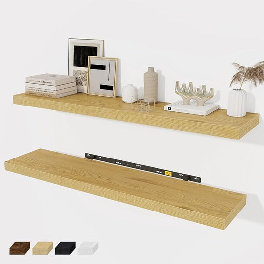 Floating Shelves Wall Shelf 40 Inch, 8 Inch Deep Floating Shelf by FunMemories