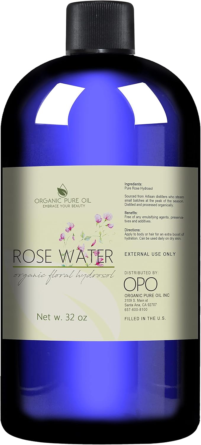 32 oz Rose Hydrosol Water – 100% Pure Rosewater Spray Mist Bulk – Hydrating - Image 2