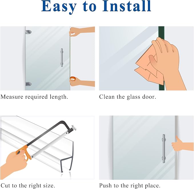 Frameless Shower Door Seal Strip 2 Pack x 39 Inch MD Glass Shower Door Bottom - Image 7
