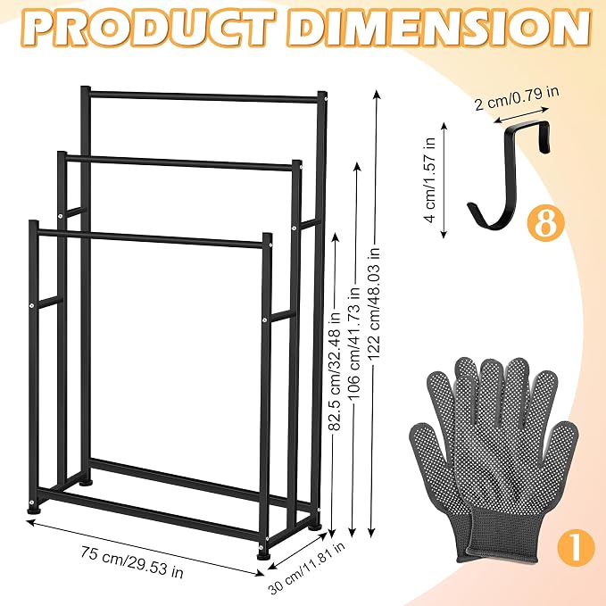 47.6 Inch Tall Free Standing Towel Racks 3 Tier Pool Towel Rack Outdoor - Image 2
