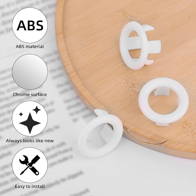 10pcs Chrome Sink Overflow Ring, Bathroom Sink Overflow Trim Ring Hole Cover - Image 4
