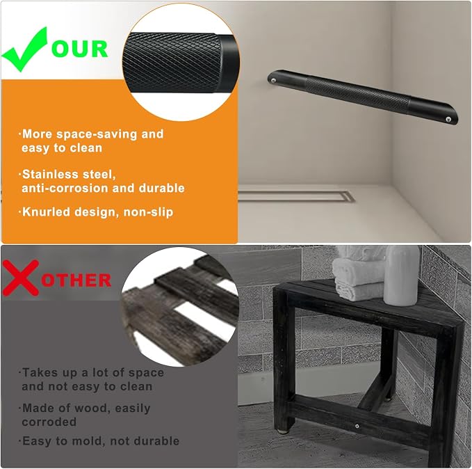 Shower Foot Rest for Shaving Legs Shower Foot Stool- Wall Mounted Bathtub Foot - Image 3