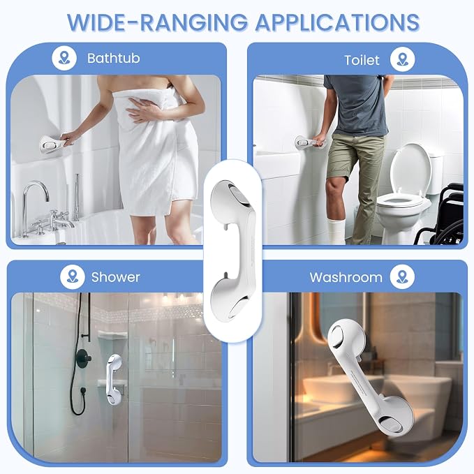 2 Pack 12 Inch Grab Bars for Bathtubs and Showers for Seniors, Heavy Duty - Image 5