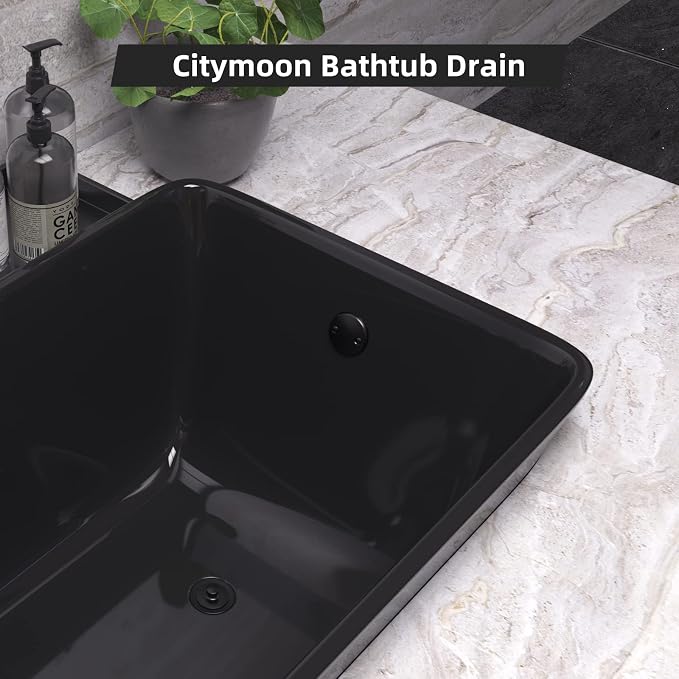 Matte Black Tub Drain and Overflow Kit, Replacement Bath Tub Drain Trim Set - Image 2