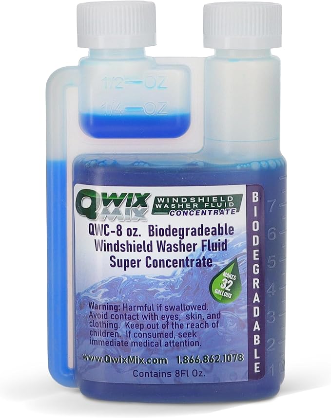 Windshield Washer Fluid Concentrate, 1 Bottle Makes 32 Gallons, 1/4 oz. Makes 1 by Qwix+Mix