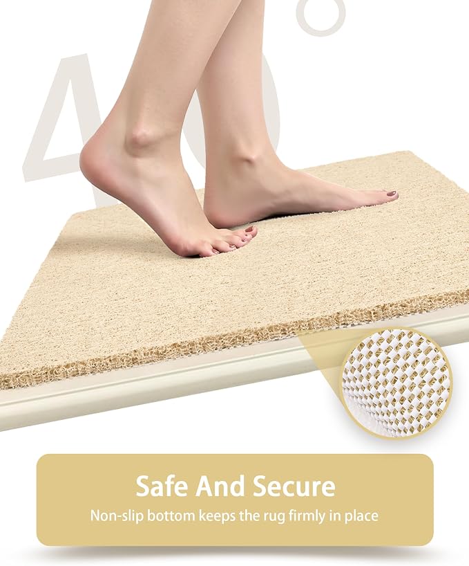 Beige Non Slip Square Shower Mat 24x24 Inch - Image 6