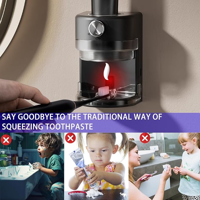 Toothpaste Squeezer, Bathroom Wall Mounted Electric Toothpaste Dispenser - Image 3