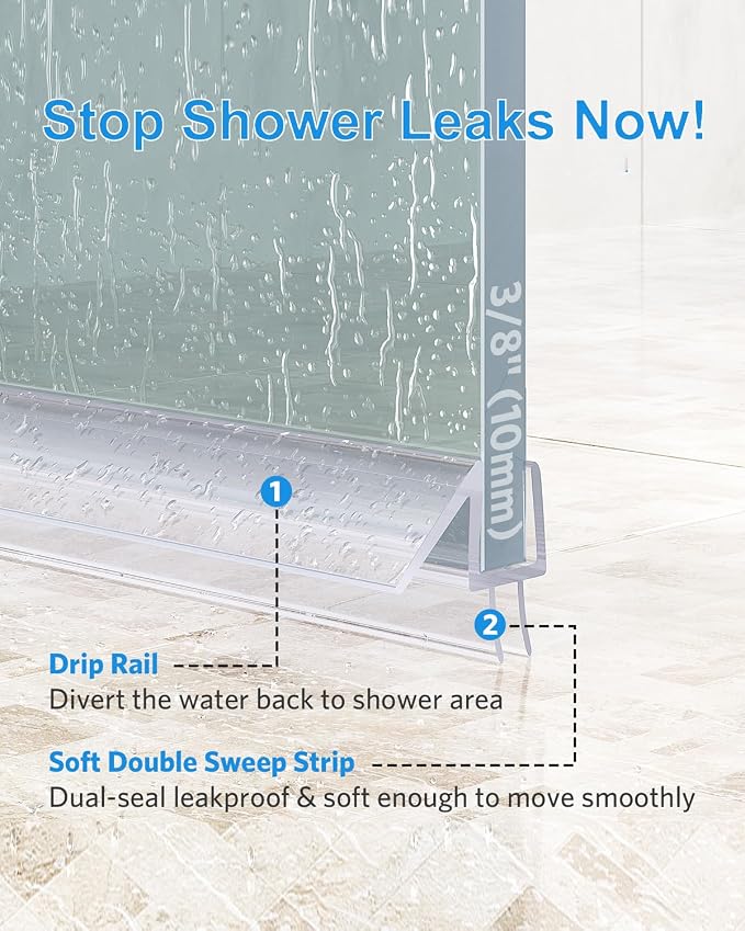 Shower Door Bottom Seal, Frameless Glass Doors Seal Strip - Image 5