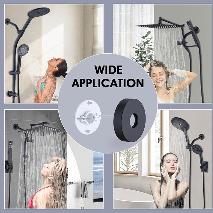8 Inch Shower Arm with Flange and Stabilizer Bracket, Wall Mounted Shower Pipe - Image 6