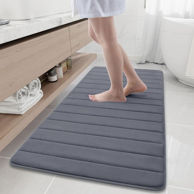 Buganda Memory Foam Bath Mat, Ultra Soft and Non-Slip Bathroom Rugs, Water by Buganda