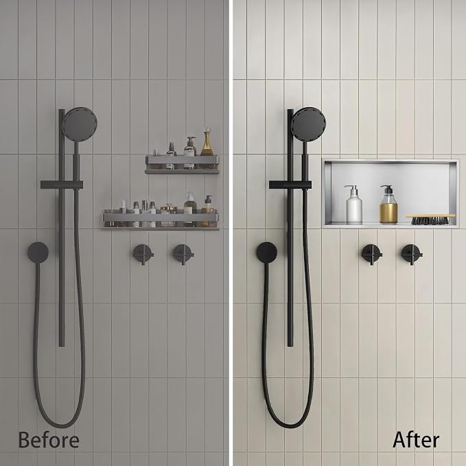 Shower Niche, Stainless Steel Elegant Bathroom Niche, No Tile Needed Recessed - Image 7