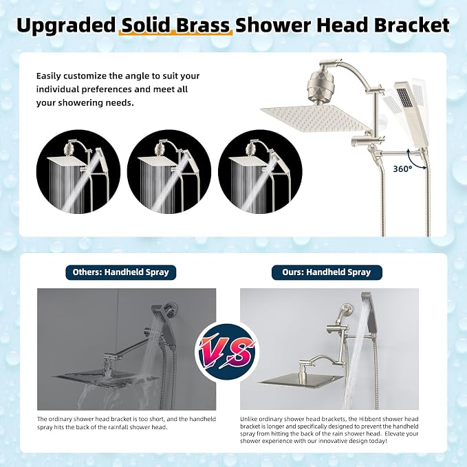 Hibbent Metal 10'' Filtered Rainfall Shower Head - Image 2