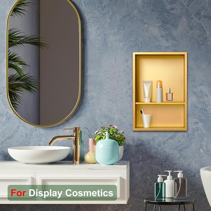 Shower Niche, 12 * 18 Stainless Steel Elegant Bathroom Niche, No Tile Needed - Image 2