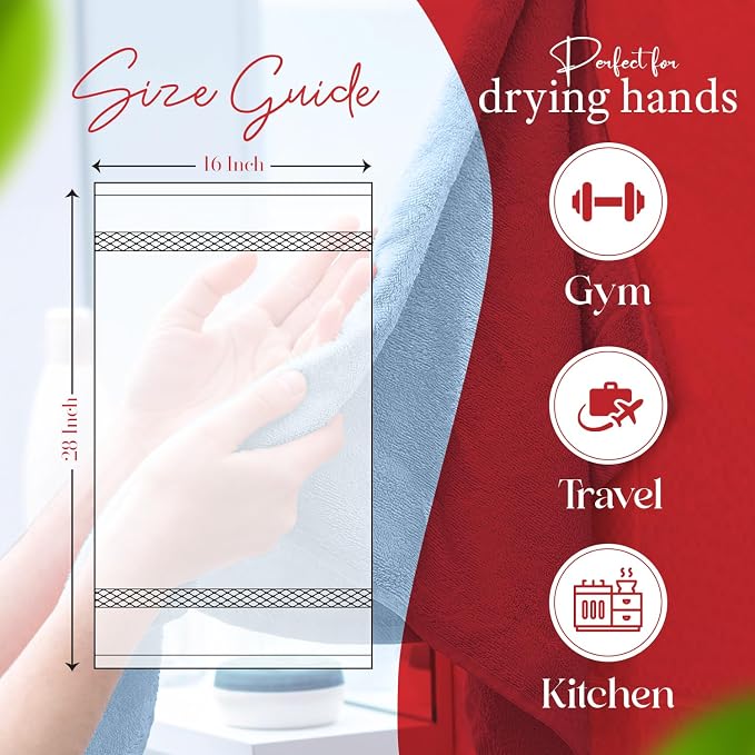 RIVERSIDE 6 Pack Premium Hand Towels Set, 16x28 inches, 100% Ring Spun Cotton - Image 2