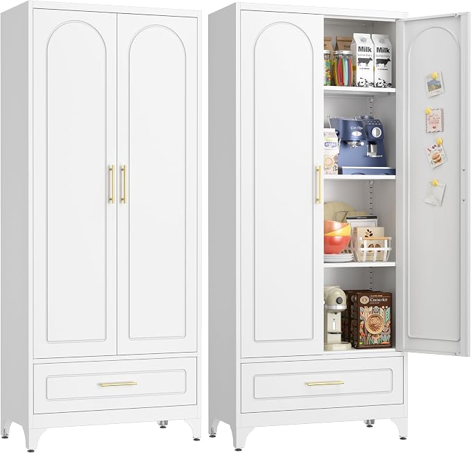 Pantry Kitchen Cabinet with Drawer, Metal Storage Cabinets with Doors and by For30YearsWehavespecializedinsteelfurniture