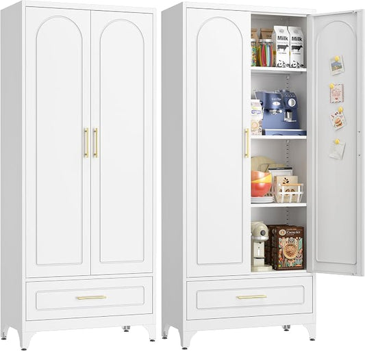 Pantry Kitchen Cabinet with Drawer, Metal Storage Cabinets with Doors and by For30YearsWehavespecializedinsteelfurniture