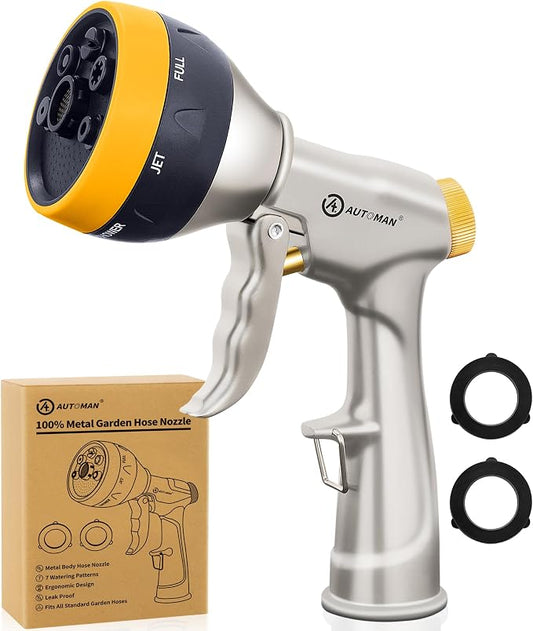 AUTOMAN Garden Nozzle Sprayer, High Pressure Spray Nozzle, 100% Metal Water by AUTOMAN