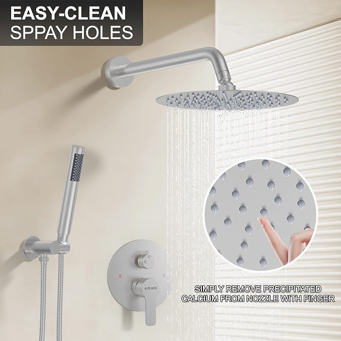 KOJOX 10 Inch Brushed Nickel Shower System - Image 2
