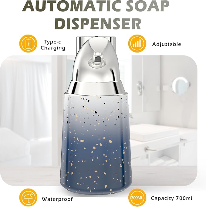 Adjustable Automatic Soap Dispenser Touchless, Ceramic Material，4 Adjustable - Image 2