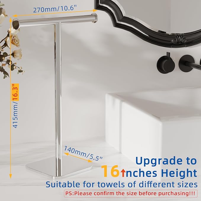RUACQ Hand Towel Stand, Kitchen and Countertop Towel Holder 304 Stainless Steel - Image 2