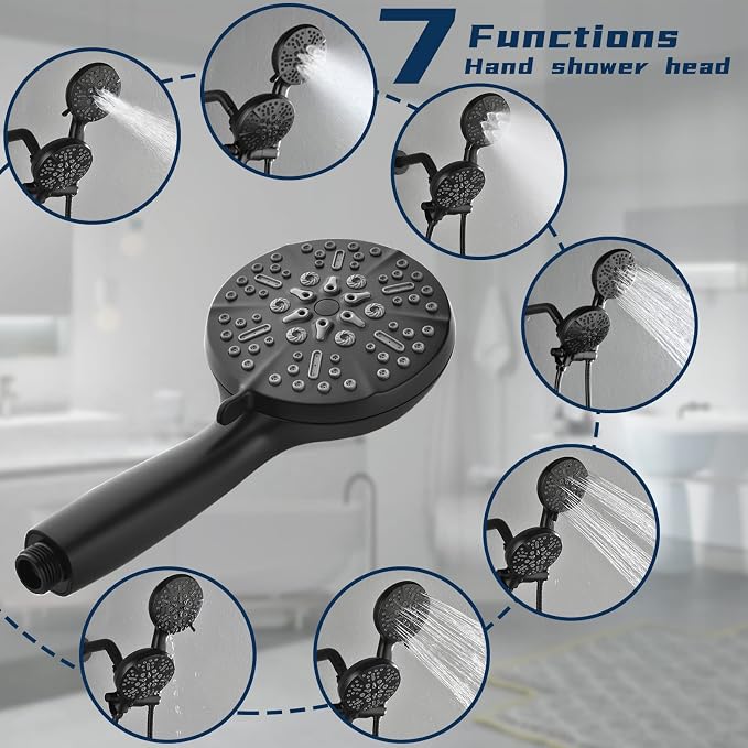 Dual Shower Faucet Set High Pressure Dual 2 in 1 Shower Combo Set Shower System - Image 4