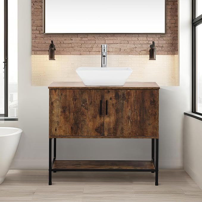 UEV Rustic Brown 36" Bathroom Vanity by YourHomeExcellentVendor