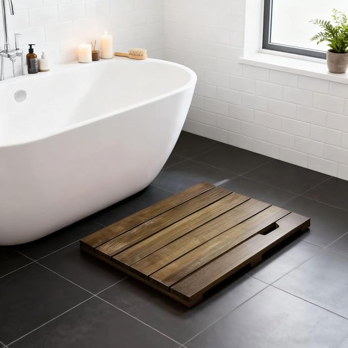 Teak Wood Shower Mat, Bathroom Spa - Image 2