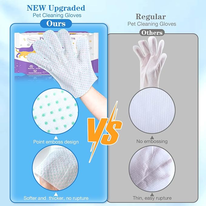 Dog Cleaning Gloves Wipes 30pcs Deodorizing Disposable Pet Grooming Bathing - Image 6