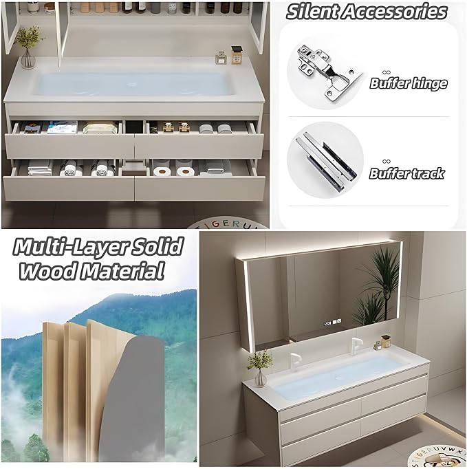 68IN Double Bathroom Cabinet - Image 6