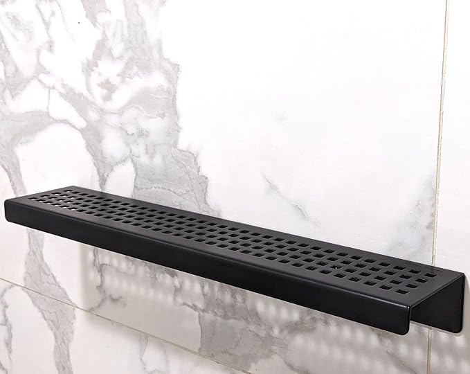 SereneDrains Stainless Steel Black Shower Shelf - Image 3