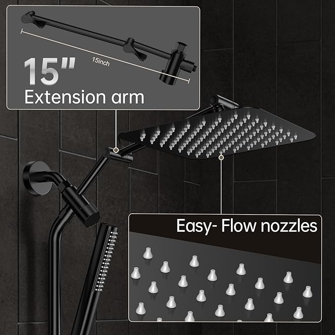 Veken 10" Luxurious All Metal Rain Shower Head - Image 4