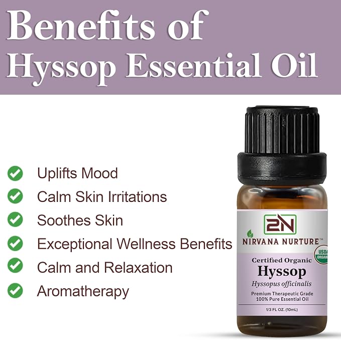 Hyssop Essential Oil USDA Certified Organic, 100% Pure Natural Premium Grade - Image 3